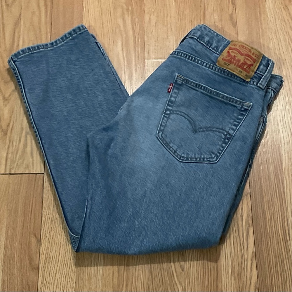 Levi’s 502 Men’s 34x30 (34x27) Straight Fit Jeans Light Blue Denim Classic